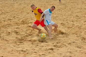Beach soccer and volleyball